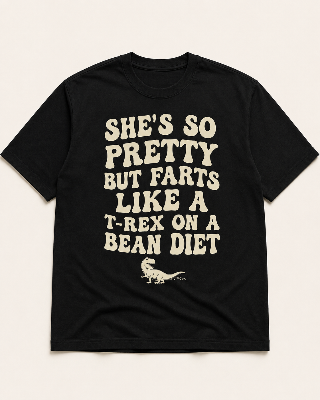 T-Rex on Bean Diet black T-shirt